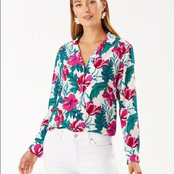 NWT Tommy Bahama Baroque Blooms Silk Shirt #37 - Picture 3 of 10
